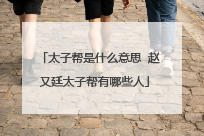 太子帮是什么意思 赵又廷太子帮有哪些人