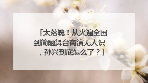 太落魄！从火遍全国到简陋舞台商演无人识，孙兴到底怎么了？