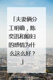 夫妻俩分工明确,陈奕迅和媳妇的感情为什么这么好?