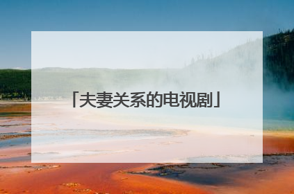 夫妻关系的电视剧