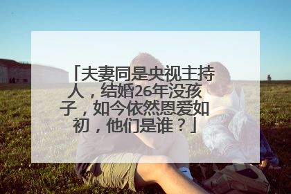 夫妻同是央视主持人,结婚26年没孩子,如今依然恩爱如初,他们是谁?