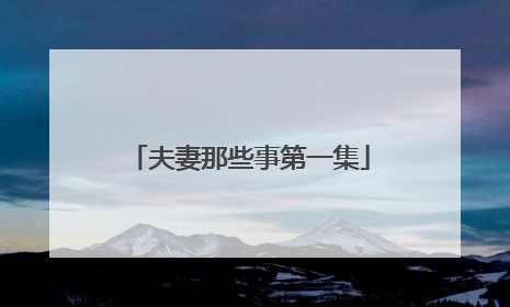 夫妻那些事第一集