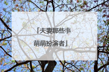 夫妻那些事萌萌扮演者