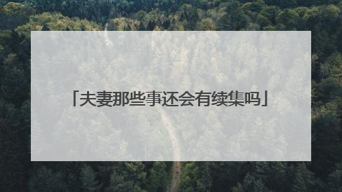 夫妻那些事还会有续集吗