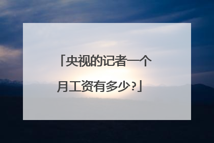 央视的记者一个月工资有多少?