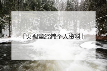 央视童经纬个人资料