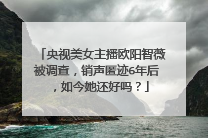 央视美女主播欧阳智薇被调查，销声匿迹6年后，如今她还好吗？