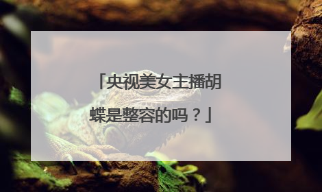 央视美女主播胡蝶是整容的吗?