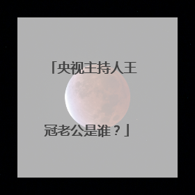 央视主持人王冠老公是谁？