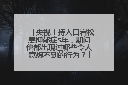 央视主持人白岩松患抑郁症5年,期间他都出现过哪些令人意想不到的行为?