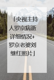 央视主持人罗京病逝详细情况+罗京老婆刘继红照片