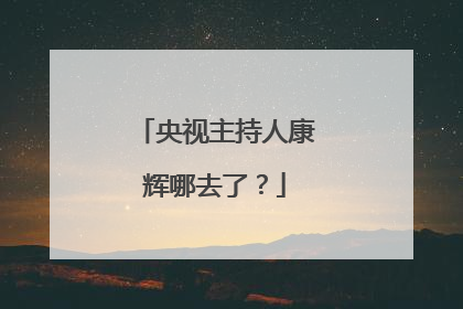 央视主持人康辉哪去了?