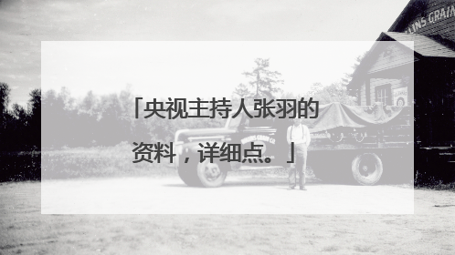 央视主持人张羽的资料,详细点。