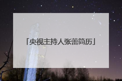 央视主持人张蕾简历