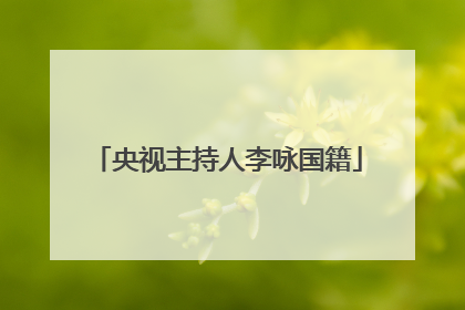 央视主持人李咏国籍