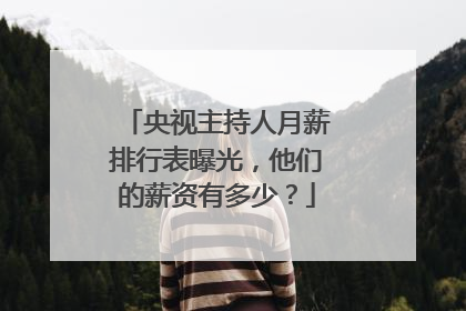 央视主持人月薪排行表曝光，他们的薪资有多少？