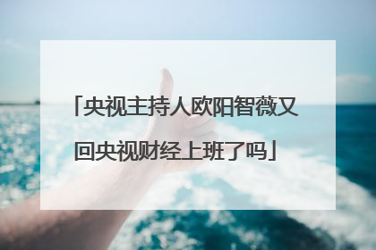 央视主持人欧阳智薇又回央视财经上班了吗