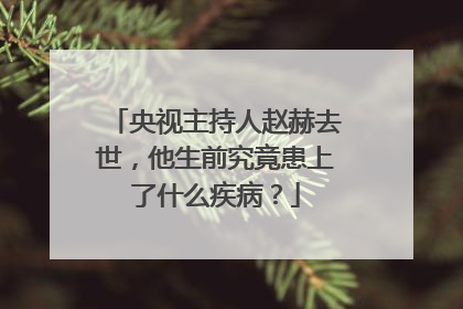 央视主持人赵赫去世，他生前究竟患上了什么疾病？