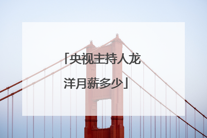 央视主持人龙洋月薪多少