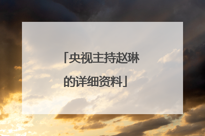 央视主持赵琳的详细资料