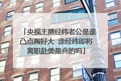 央视主播经纬老公是谁凸点胸好大 涂经纬即将离职赴美是真的吗