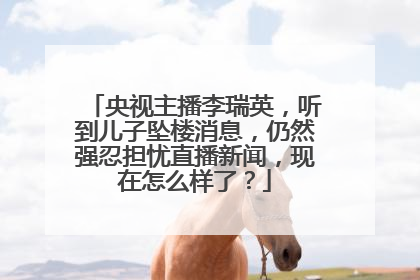 央视主播李瑞英，听到儿子坠楼消息，仍然强忍担忧直播新闻，现在怎么样了？