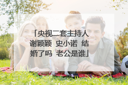 央视二套主持人 谢颖颖 史小诺 结婚了吗 老公是谁