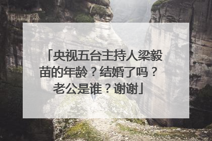 央视五台主持人梁毅苗的年龄?结婚了吗?老公是谁?谢谢