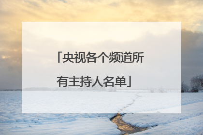 央视各个频道所有主持人名单