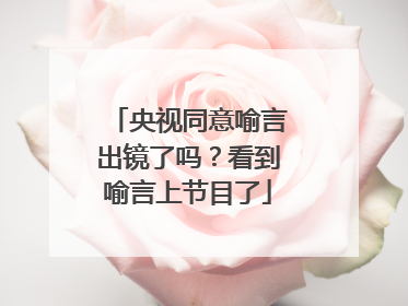 央视同意喻言出镜了吗？看到喻言上节目了