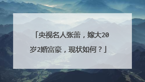 央视名人张蕾,嫁大20岁2婚富豪,现状如何?