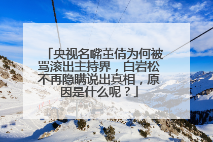 央视名嘴董倩为何被骂滚出主持界，白岩松不再隐瞒说出真相，原因是什么呢？