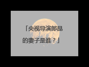 央视导演郎昆的妻子是谁?