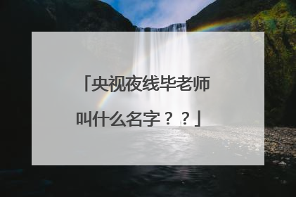 央视夜线毕老师叫什么名字？？