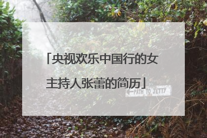 央视欢乐中国行的女主持人张蕾的简历