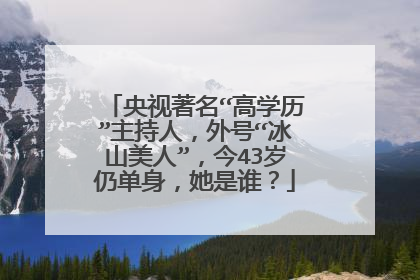 央视著名“高学历”主持人,外号“冰山美人”,今43岁仍单身,她是谁?
