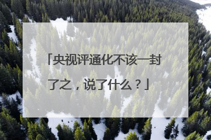央视评通化不该一封了之，说了什么？