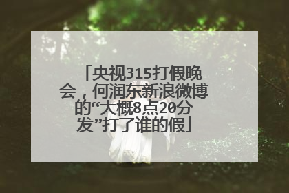 央视315打假晚会，何润东新浪微博的“大概8点20分发”打了谁的假