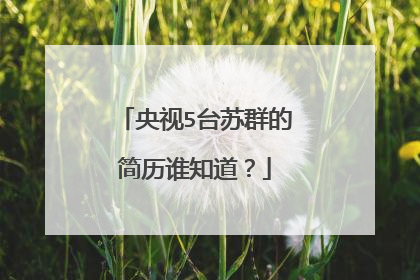 央视5台苏群的简历谁知道?
