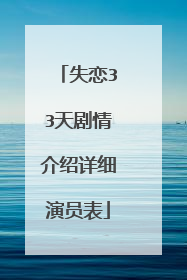 失恋33天剧情介绍详细演员表