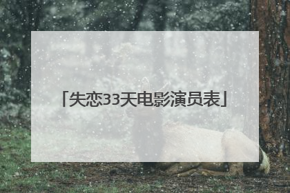 失恋33天电影演员表