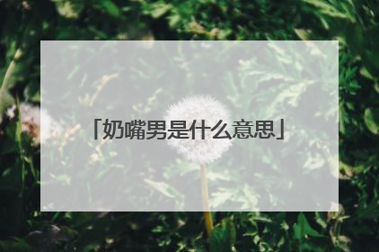 奶嘴男是什么意思