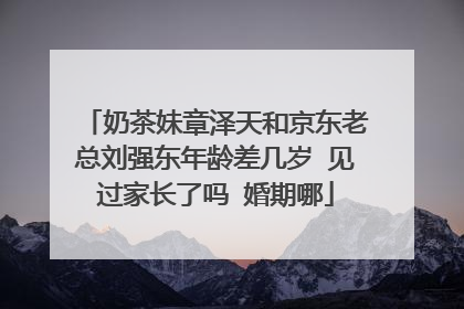 奶茶妹章泽天和京东老总刘强东年龄差几岁 见过家长了吗 婚期哪