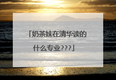 奶茶妹在清华读的什么专业???