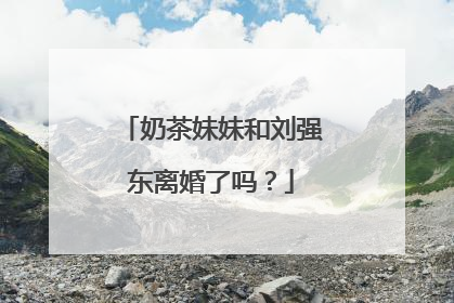 奶茶妹妹和刘强东离婚了吗？