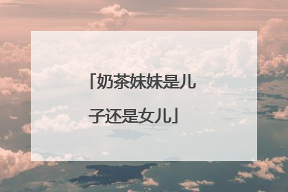 奶茶妹妹是儿子还是女儿