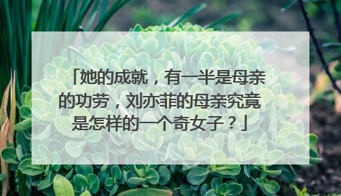 她的成就,有一半是母亲的功劳,刘亦菲的母亲究竟是怎样的一个奇女子?