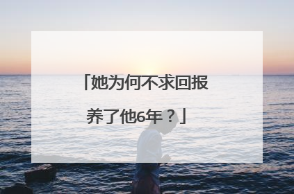 她为何不求回报养了他6年?