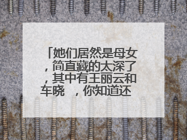 她们居然是母女,简直藏的太深了,其中有王丽云和车晓 ,你知道还有谁?