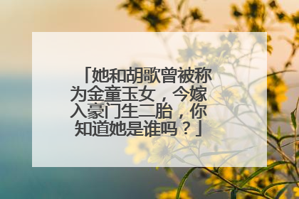 她和胡歌曾被称为金童玉女,今嫁入豪门生二胎,你知道她是谁吗?